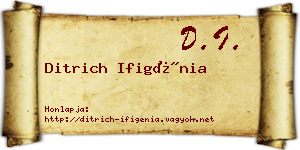 Ditrich Ifigénia névjegykártya